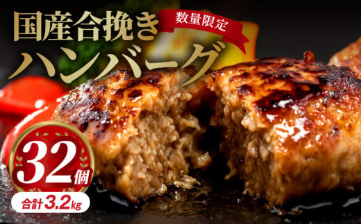【1～2ヶ月以内に発送】数量限定 国産合挽きハンバーグ32個_M132-018_02