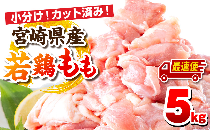 【1～2ヶ月以内に発送】宮崎県産若鶏 もも肉 5kg（250g×20パック）_M146-008_02